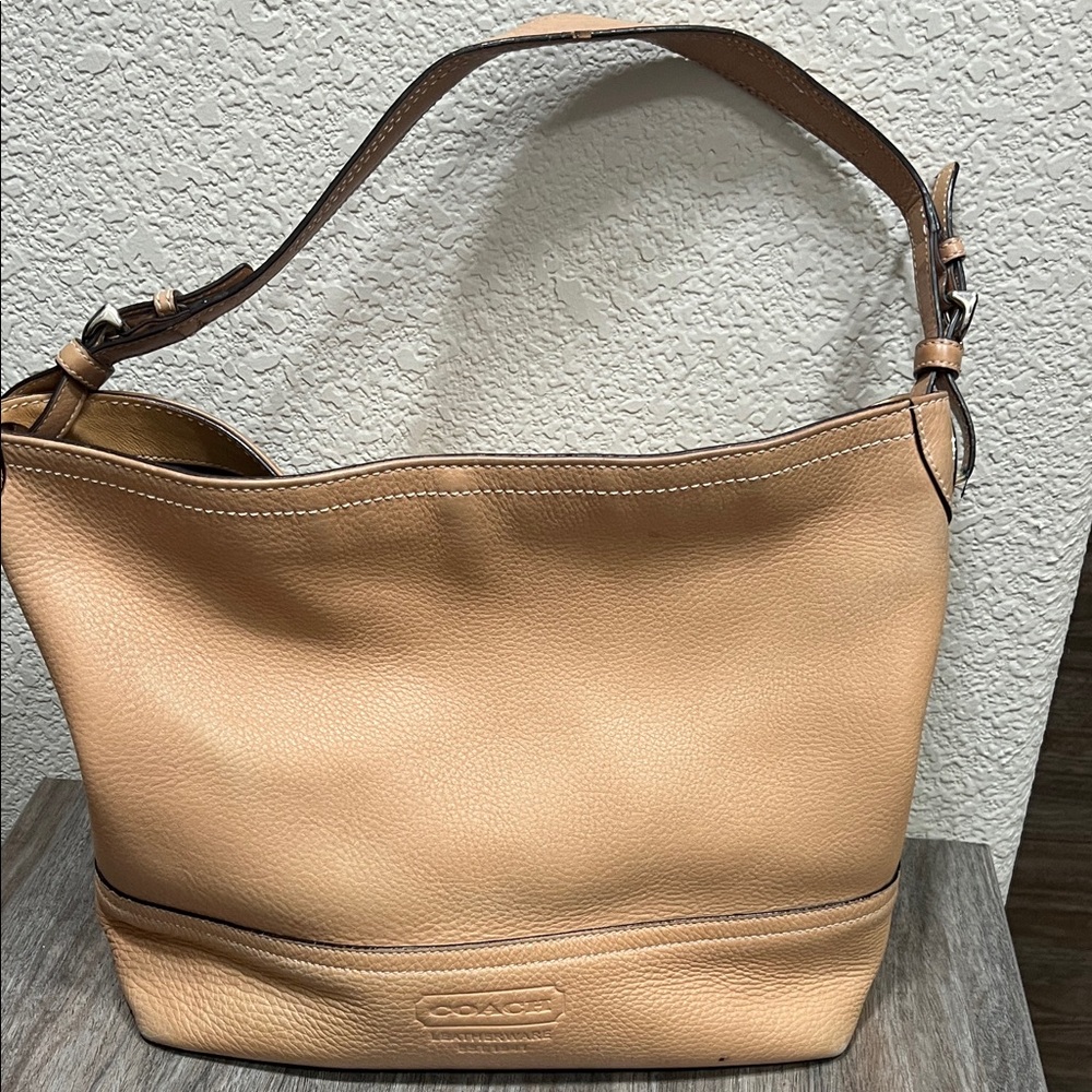 Coach Beige Leather Hobo Bag